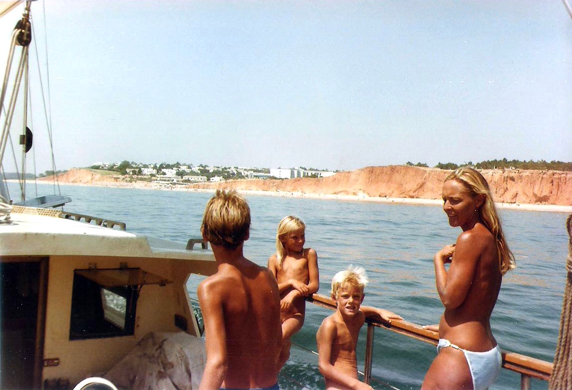 Children on the southern Portuguese coast.